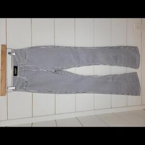 Indigo Rein size 0 blue & white railroad stripe flare denim jeans